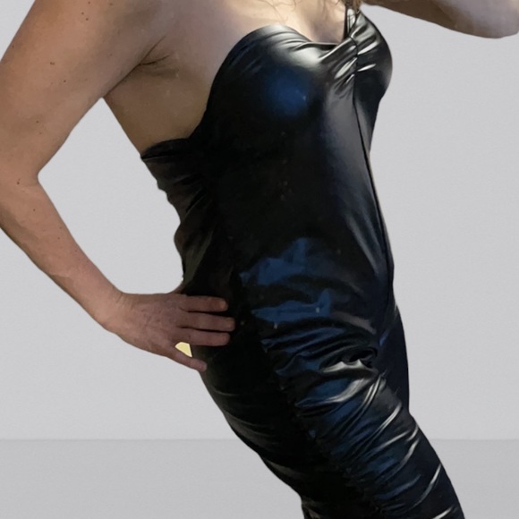 One Piece Faux Leather Body Suit XL - Picture 10 of 16